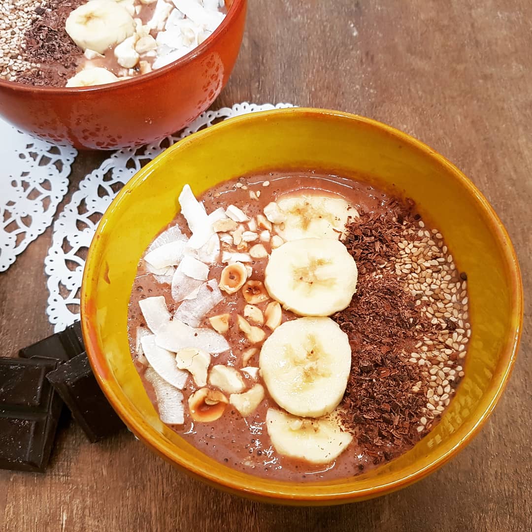 Smoothie Bowl Chocolat, Banane au lait végétal 