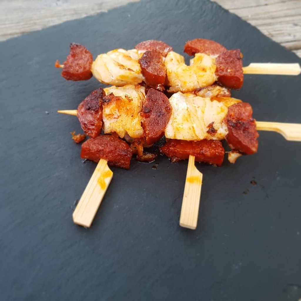 Brochette de Cabillaud et chorizo