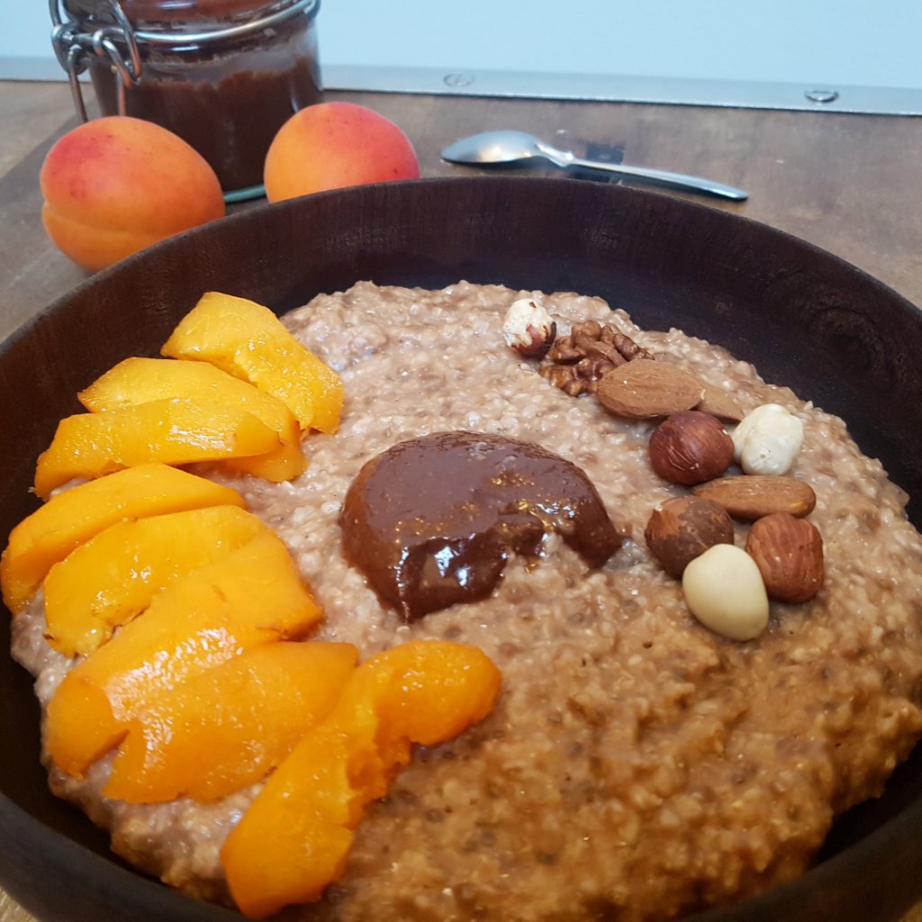 porridge chocolat abricot