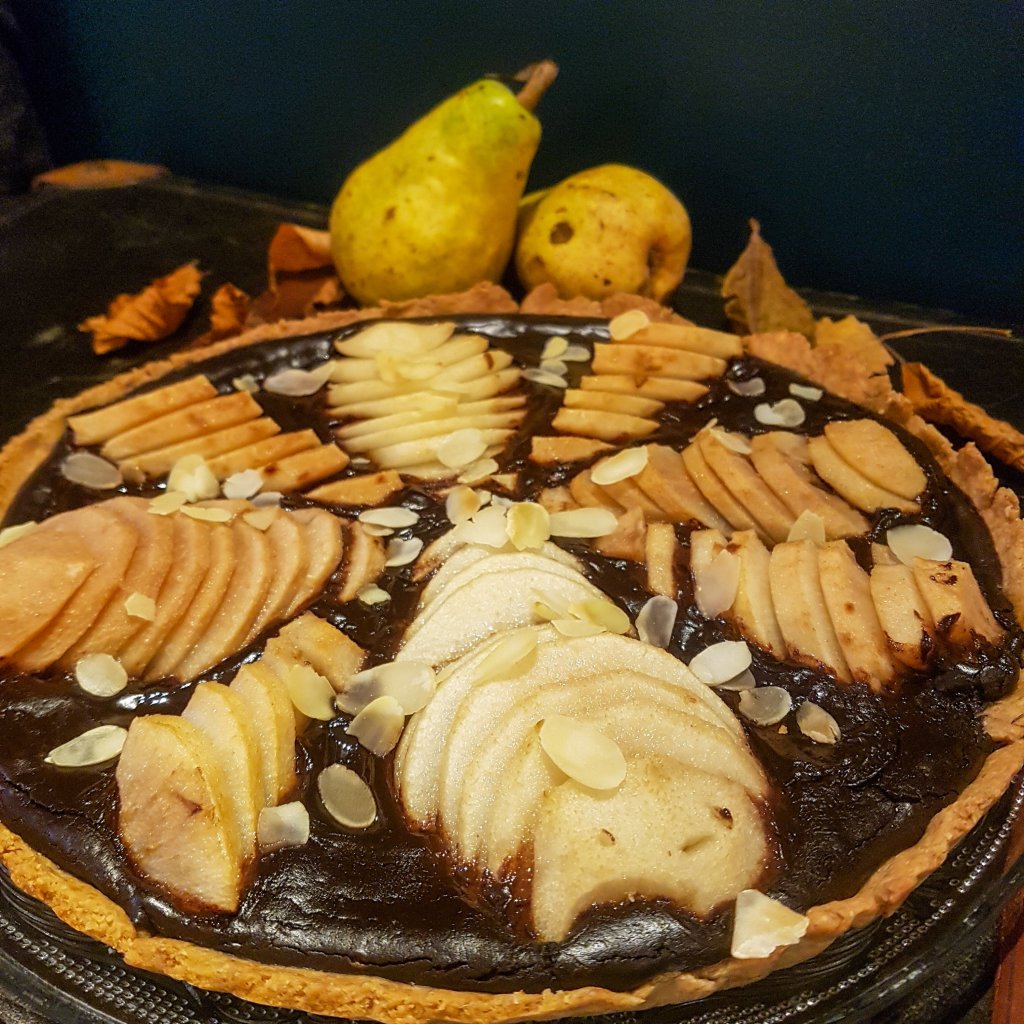 tarte poire chocolat sans sucre