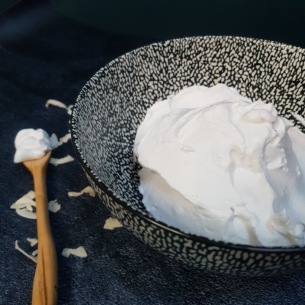 chantilly sans lactose à la creme de noix de coco