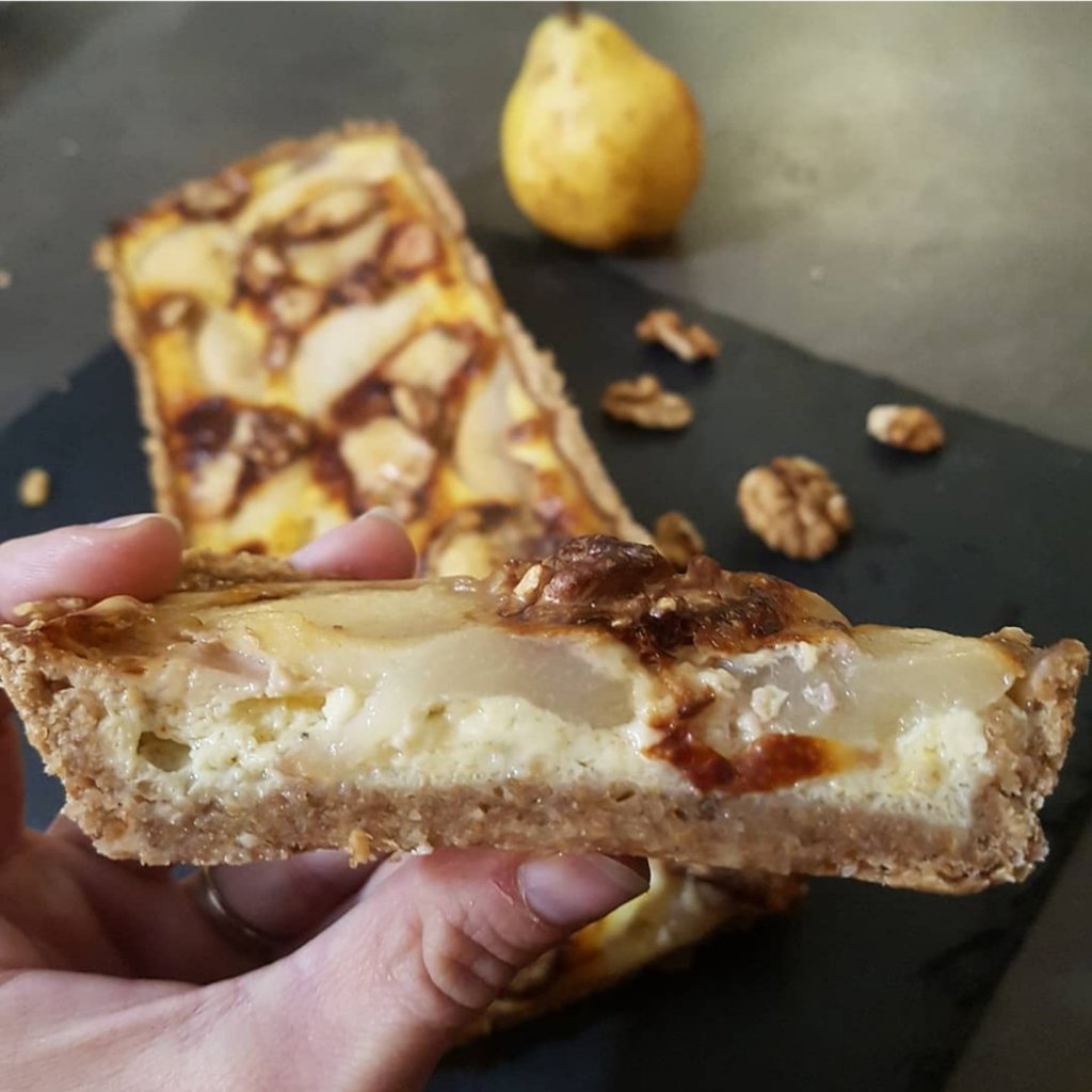tarte poire et bleu sans beurre