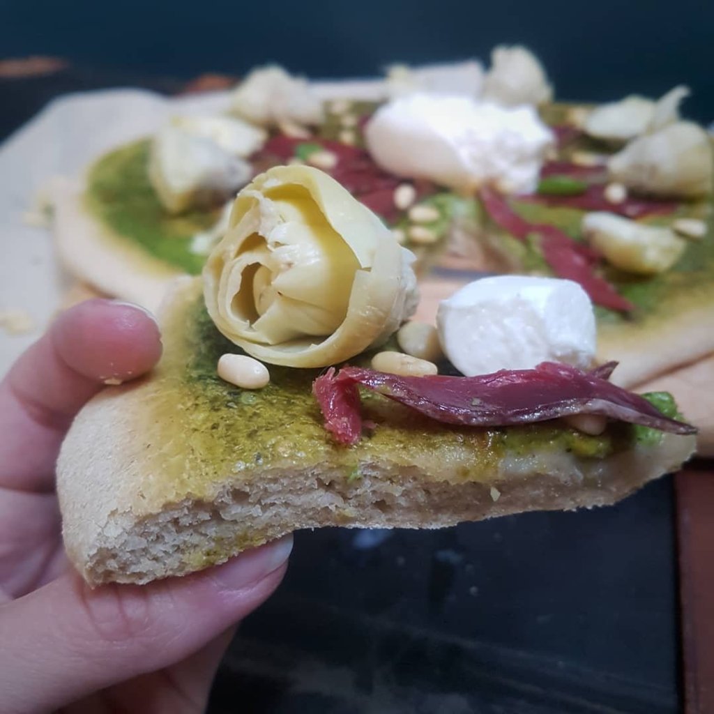 pizza pesto et artichaud