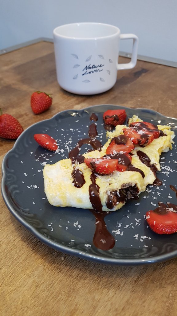 Omelette sucré chocolat coco