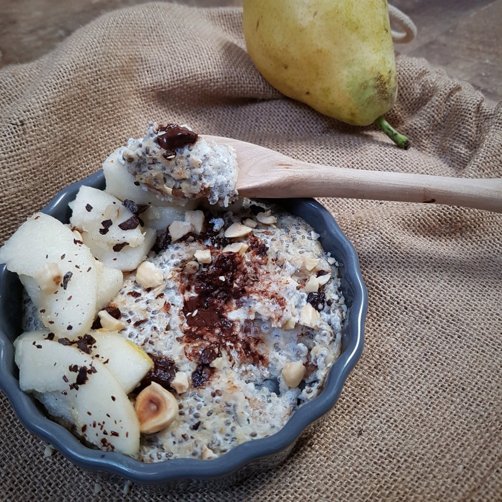 Porridge au four Poire Chocolat sans sucre