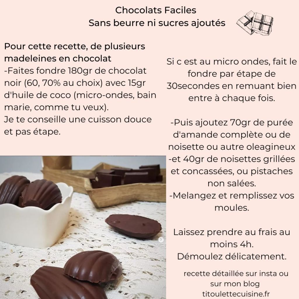 recette de chocolat maison sans sucre