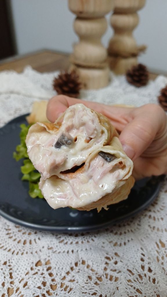 Crêpes légères jambon fromage champignons